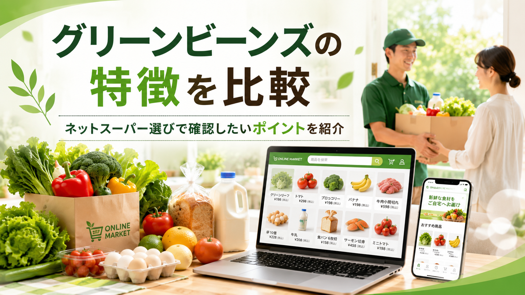 グリーンビーンズの特徴を比較｜ネットスーパー選びで確認したいポイントを紹介